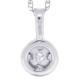 Round Diamond Pendant Necklace 14Kt White Gold 