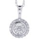 Diamond Cluster Pendant Necklace 14Kt White Gold 