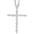 Diamond Cross Pendant Necklace 14Kt White Gold 