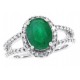 Emerald Diamond Halo Engagement Ring 10Kt White Gold