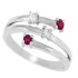 Ruby Diamond Right Hand Ring 14Kt White Gold