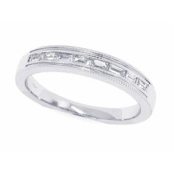 1/4ct Channel Set Baguette Diamond Wedding Band 14Kt Gold