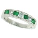 Emerald Diamond Band 14Kt White Gold, Channel Set