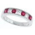 Alternate Ruby and Diamond Band 14Kt White Gold, Channel Set 
