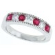 Alternate Ruby and Diamond Band 14Kt White Gold, Channel Set 