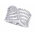 Wide Diamond Band for women in 10Kt White Gold