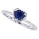 Genuine Sapphire and Diamond Heart Ring 10Kt White Gold