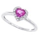 Heart Shaped Pink Topaz and Diamond Ring 10Kt White Gold