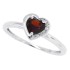 Genuine Garnet and Diamond Heart Ring 10Kt White Gold