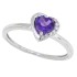 Heart Shaped Natural Amethyst Diamond Ring 10Kt White Gold