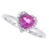10Kt White Gold Genuine Pink Topaz and Diamond Heart Ring