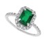 Emerald Cut Emerald Diamond Engagement Ring 14Kt White Gold