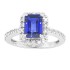 Emerald Cut Sapphire Diamond Ring 18Kt White Gold (FGH/VS)