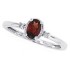 Three Stone Garnet and Diamond Ring 10Kt White Gold