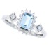 Emerald Cut Aquamarine Diamond Right Hand Ring 10Kt Gold 