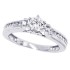 14Kt Gold Channel Set Diamond Engagement Ring with CZ Center