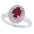 14Kt White Gold Fine Ruby and Diamond Halo Engagement Ring 