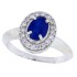 Natural Sapphire Diamond Engagement Ring 14Kt Gold Pave Set 