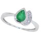 Genuine Emerald Diamond Ring 10Kt White Gold