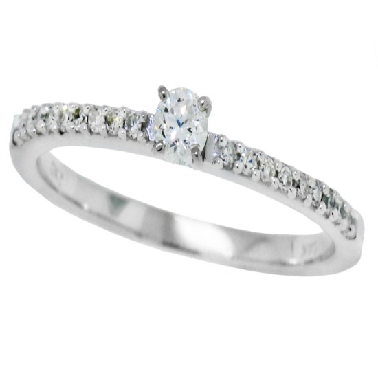 Genuine Diamond Promise Ring 10Kt White Gold 0.25 cttw
