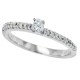 Genuine Diamond Engagement Ring 10Kt White Gold 0.33 cttw