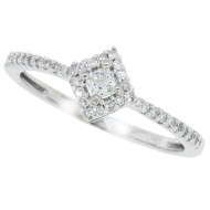 Princess Cut Diamond Promise Ring 10Kt White Gold 1/4 cttw