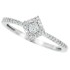 Princess Cut Diamond Halo Engagement Ring 10Kt White Gold