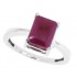 Emerald Cut Genuine Ruby Ring 10Kt White Gold 