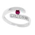 Natural Ruby and Diamond Bypass Ring in 14kt White Gold