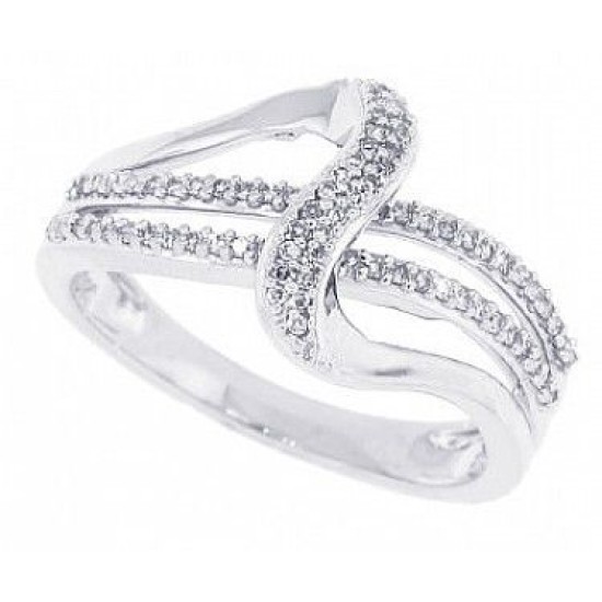 14kt White Gold Genuine Diamond Right Hand Band