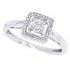 Solitaire Diamond Halo Engagement Ring in 10Kt White Gold