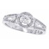 Genuine Diamond Halo Engagement Ring in 14kt White Gold