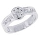 10Kt White Gold Channel Set Cluster Diamond Band