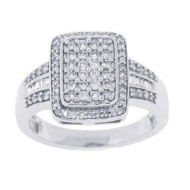 1/2ct Genuine Diamond Right Hand Ring in 10Kt White Gold