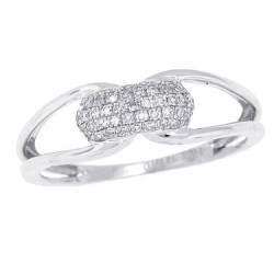 Pave Set Genuine Diamond Band in 10Kt White Gold