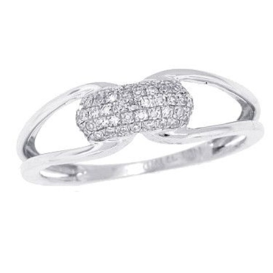 Pave Set Genuine Diamond Band in 10Kt White Gold