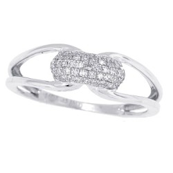 Pave Set Genuine Diamond Band in 10Kt White Gold