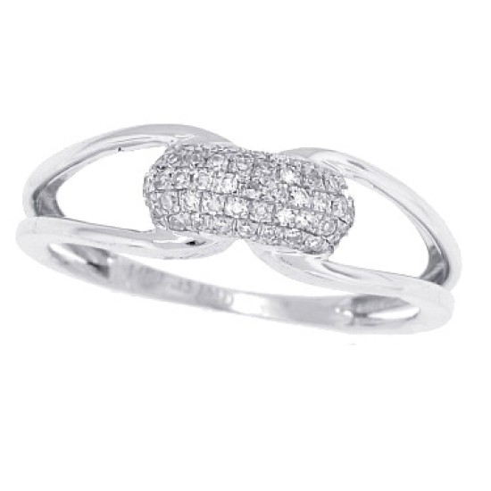 Pave Set Genuine Diamond Band in 10Kt White Gold