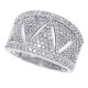 3/4ct Zig Zag Right Hand Wide Diamond Band in 14Kt White Gold
