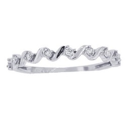 Genuine Diamond Anniversary Band in 10Kt White Gold