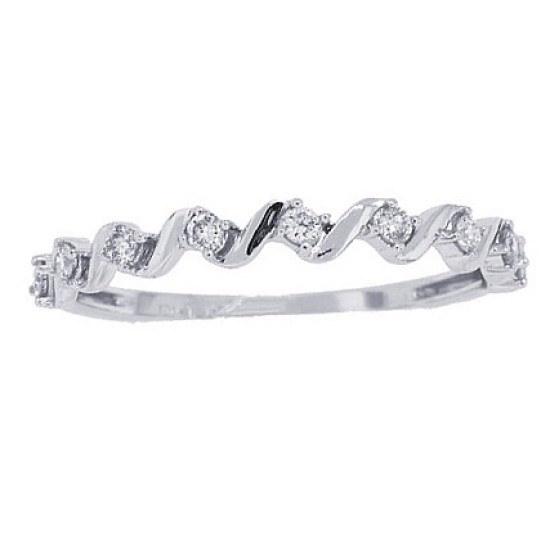 Genuine Diamond Anniversary Band in 10Kt White Gold