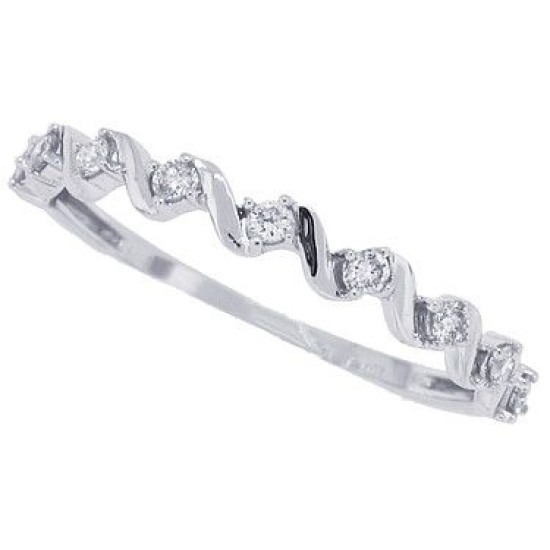 Genuine Diamond Anniversary Band in 10Kt White Gold