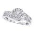 10Kt White Gold Genuine Diamond Cluster Ring