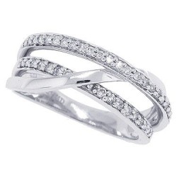 1/4ct Genuine Diamond Right Hand Band in 14Kt White Gold