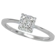 Princess Cut Diamond Promise Ring 10Kt White Gold 0.27 cttw