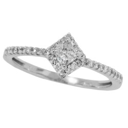Princess Cut Genuine Diamond Engagement Ring 10Kt White Gold