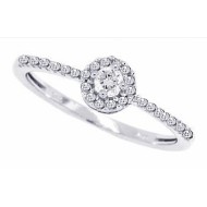 Diamond Halo Engagement Ring 10Kt White Gold 0.35 cttw