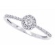 Diamond Halo Engagement Ring 10Kt White Gold 0.35 cttw