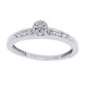 Genuine Diamond Cluster Engagement Ring in 10Kt White Gold