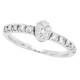 10Kt White Gold Women's Round Diamond Cluster Ring 1/2ct